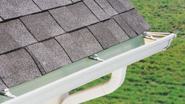 close up of a home gutter system